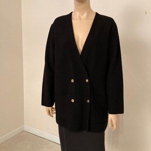 RODIER, Vintage, Double Breasted Jacket, Black (NWOT), Size Approximate 12/14